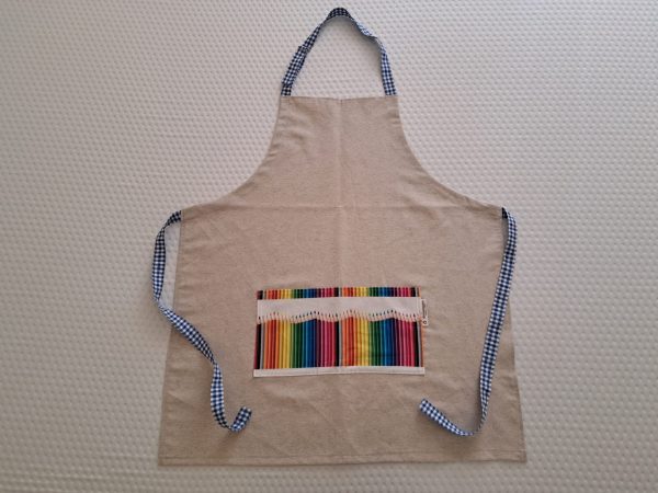 Delantal lápices de colores Delantal de arte con dibujo pintado a mano