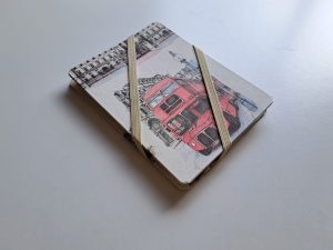 Cuaderno sin personalizar A6 acordeón papel motivo Londres papel Fabriano