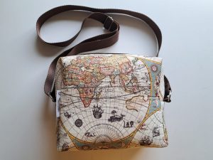 Bolso artesanal colección Mapas del mundo